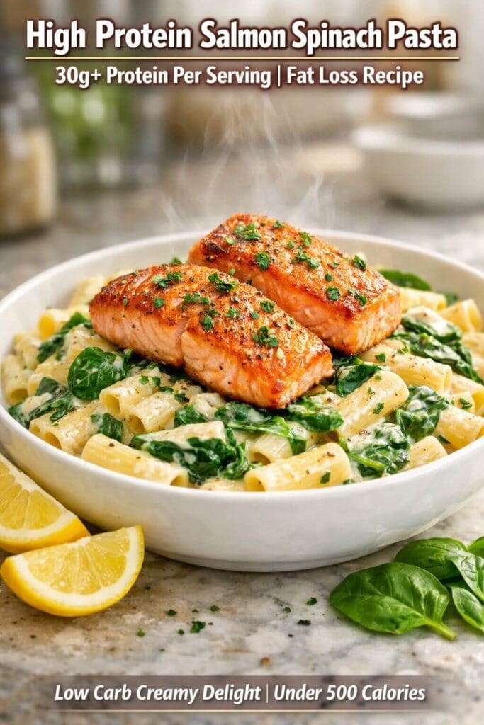 High Protein Salmon Pasta