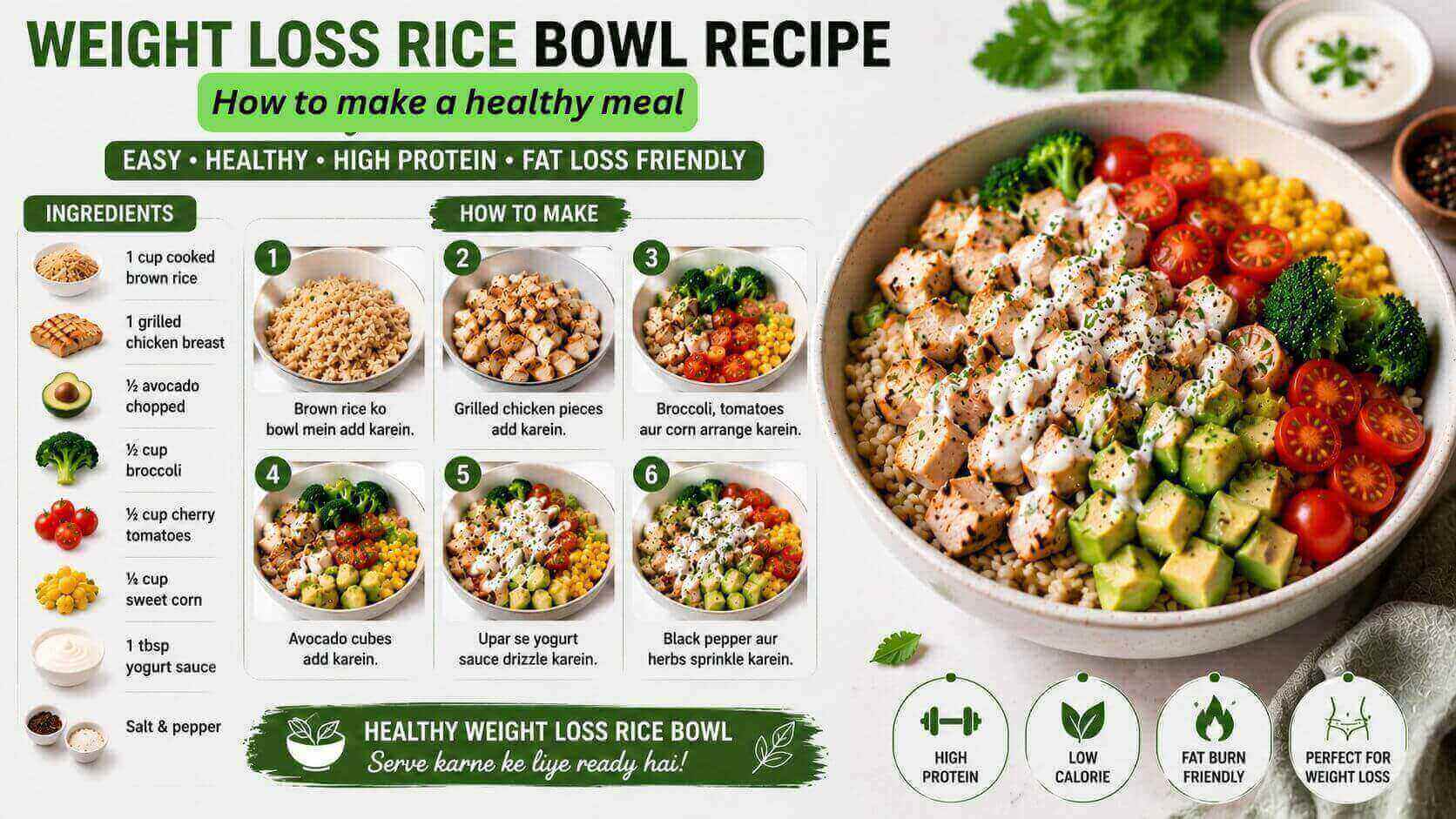How to make a healthy meal weight loss rice bowl
