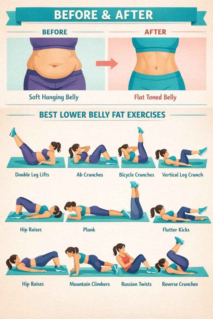 Lower belly fat exercise