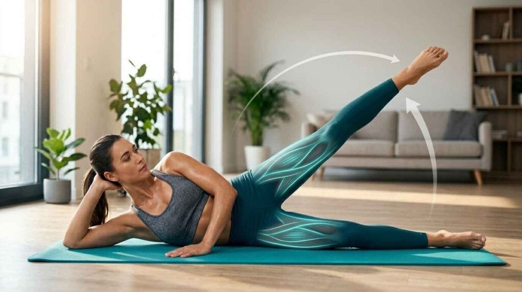 Woman Side leg raises Transform fatty inner thighs