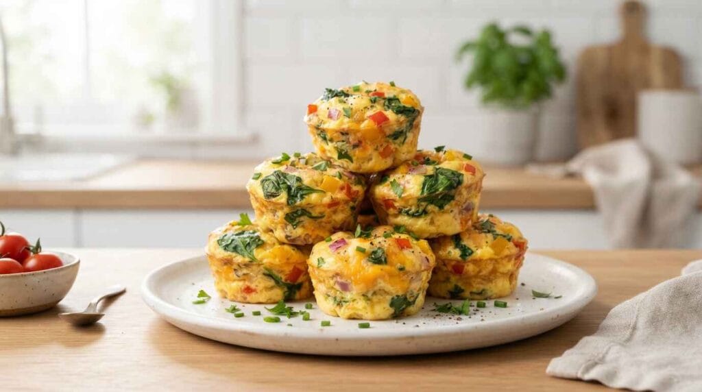 Healthy egg muffins on plate 2026