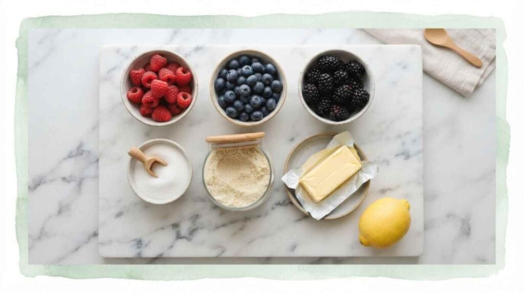 Keto Mixed Berry Cobbler Ingredients
