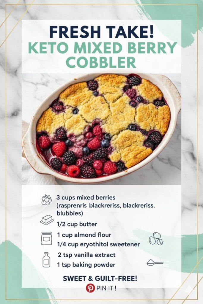 Easy keto mixed berry cobbler recipe