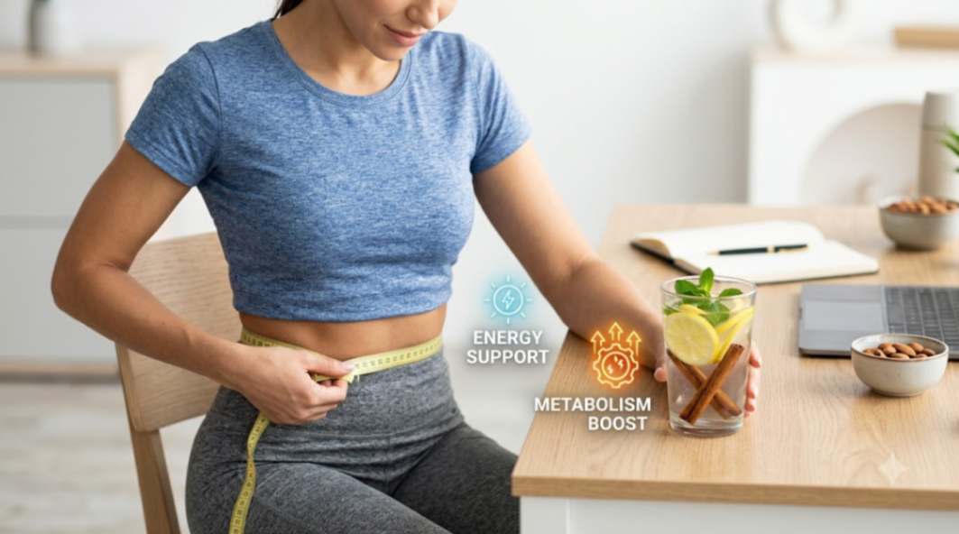 Measuring waist with detox water Measuring waist with detox water